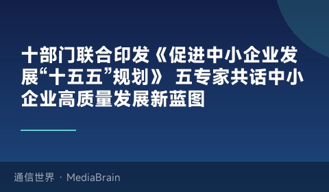 十部门联合印发中小企业发展“十五五”规划